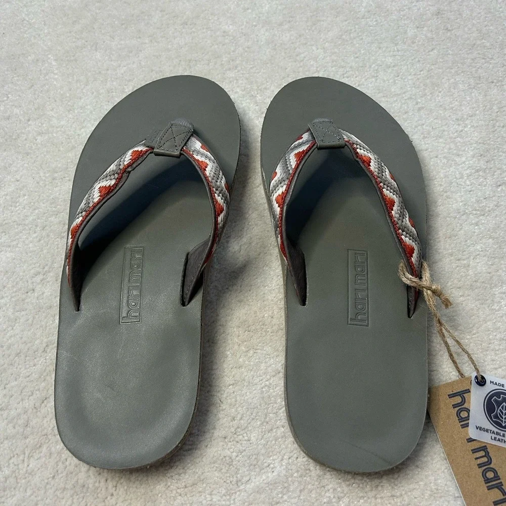 Hari Mari Fields Camino Mens 8 Flip Flop Thong Sandals Wheat